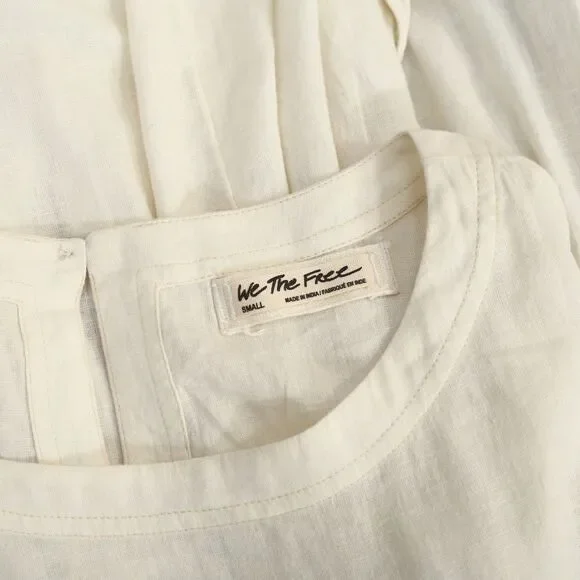Free People We The Free Moon City Tunic Top Oversized Babydoll Ivory S 285732 - Picture 9 of 9